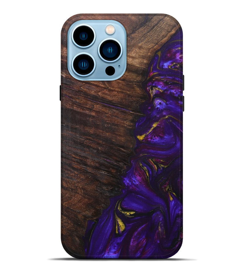 iPhone 14 Pro Max Wood+Resin Live Edge Phone Case - Kenyon (Purple, 597026)
