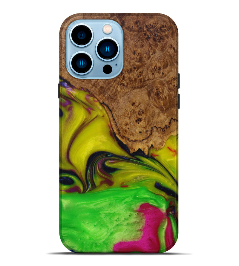 iPhone 14 Pro Max Wood+Resin Live Edge Phone Case - Lester (Purple, 619521)