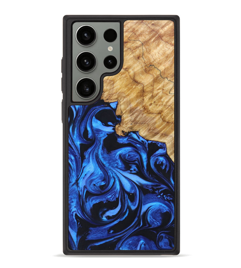 Galaxy S23 Ultra Wood+Resin Phone Case - Emilia (Blue, 627463)