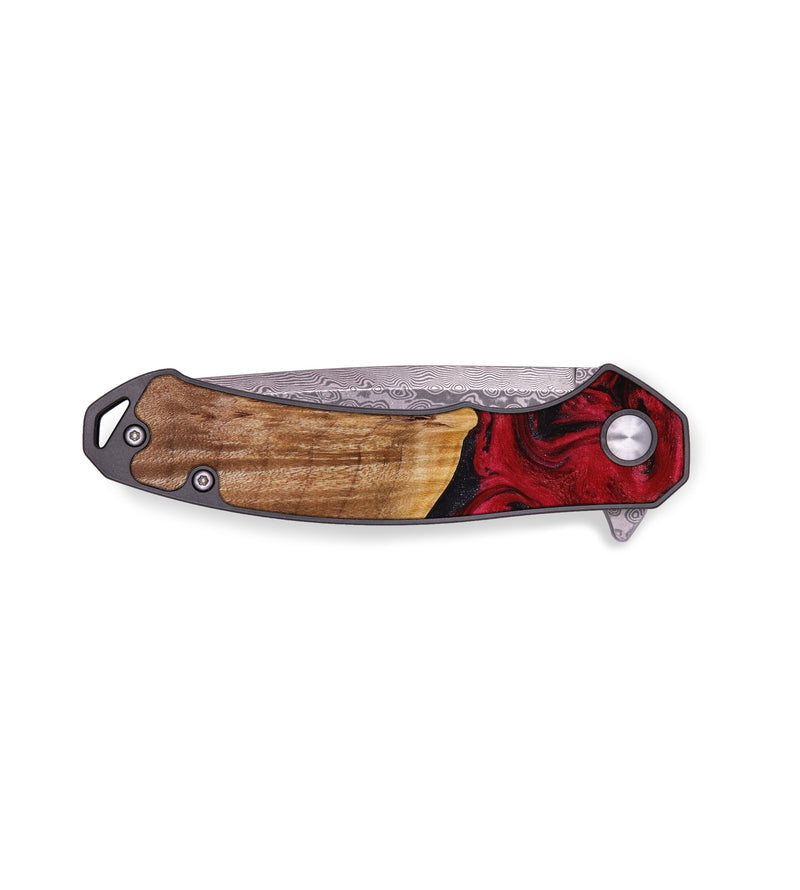 EDC Wood+Resin Pocket Knife - Jaelyn (Red, 644083)