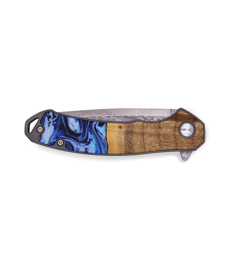 EDC Wood+Resin Pocket Knife - Kristi (Blue, 643037)