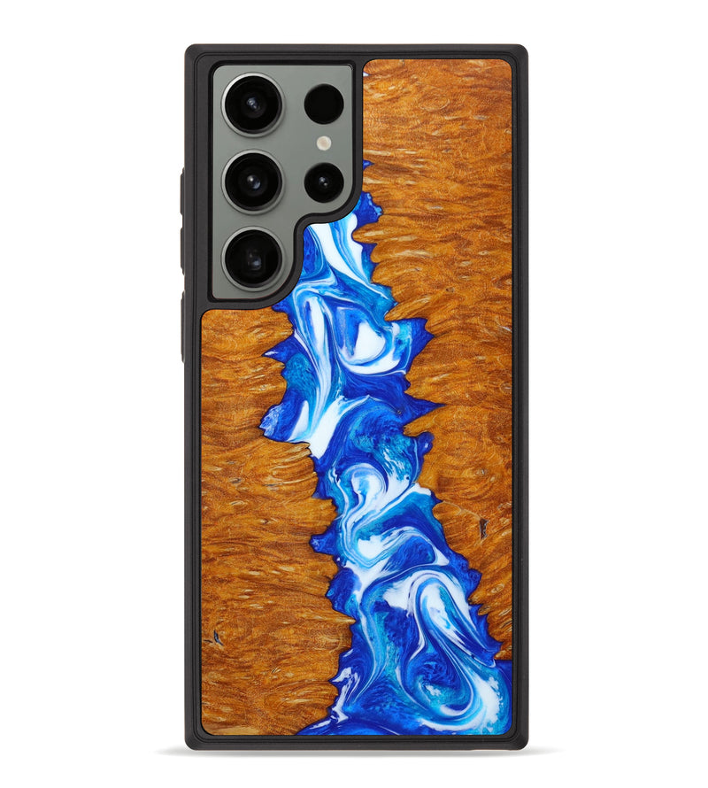 Galaxy S23 Ultra Wood+Resin Phone Case - Kate (Blue, 642227)