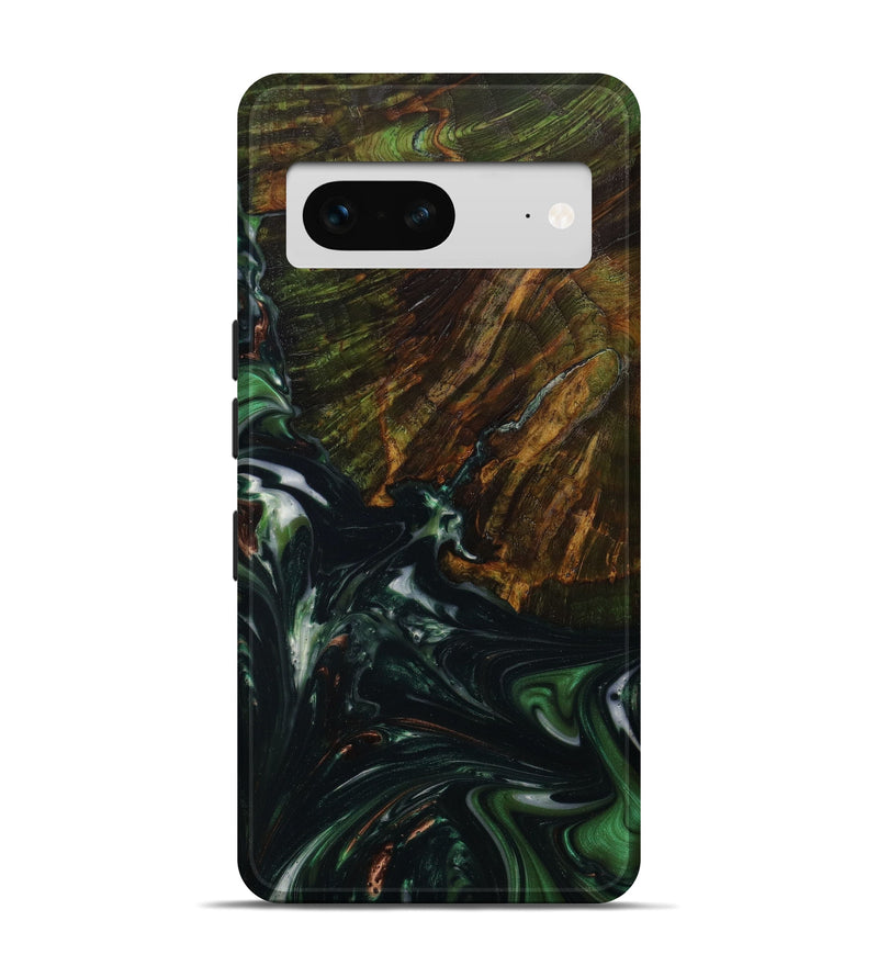 Pixel 7 Wood+Resin Live Edge Phone Case - Lawrence (Green, 641127)