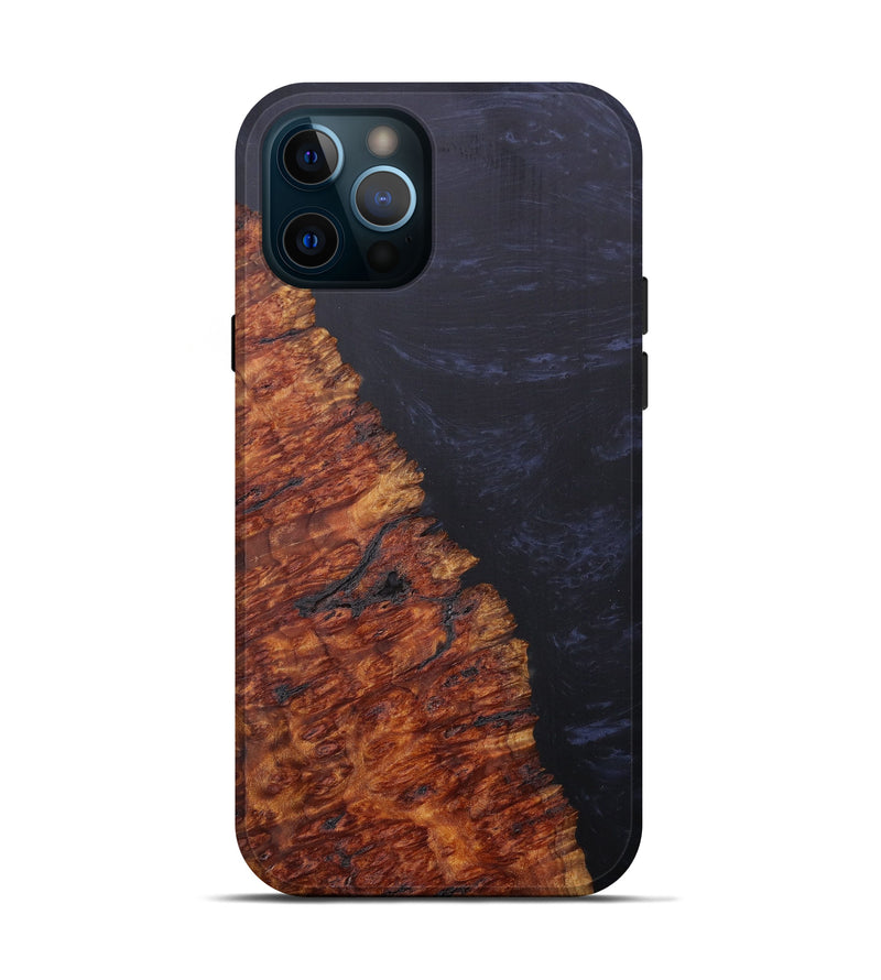 iPhone 12 Pro Wood+Resin Live Edge Phone Case - Renate (Pure Black, 607138)