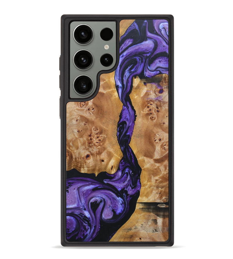 Galaxy S23 Ultra Wood+Resin Phone Case - Ginger (Purple, 636956)