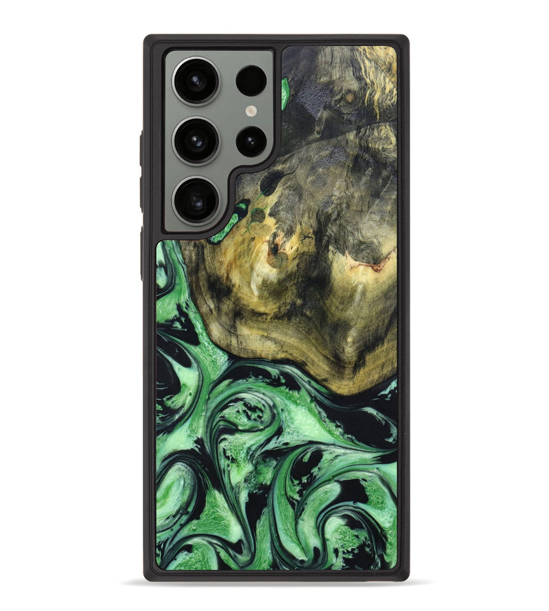 Galaxy S23 Ultra Wood+Resin Phone Case - Kenny (Green, 640883)