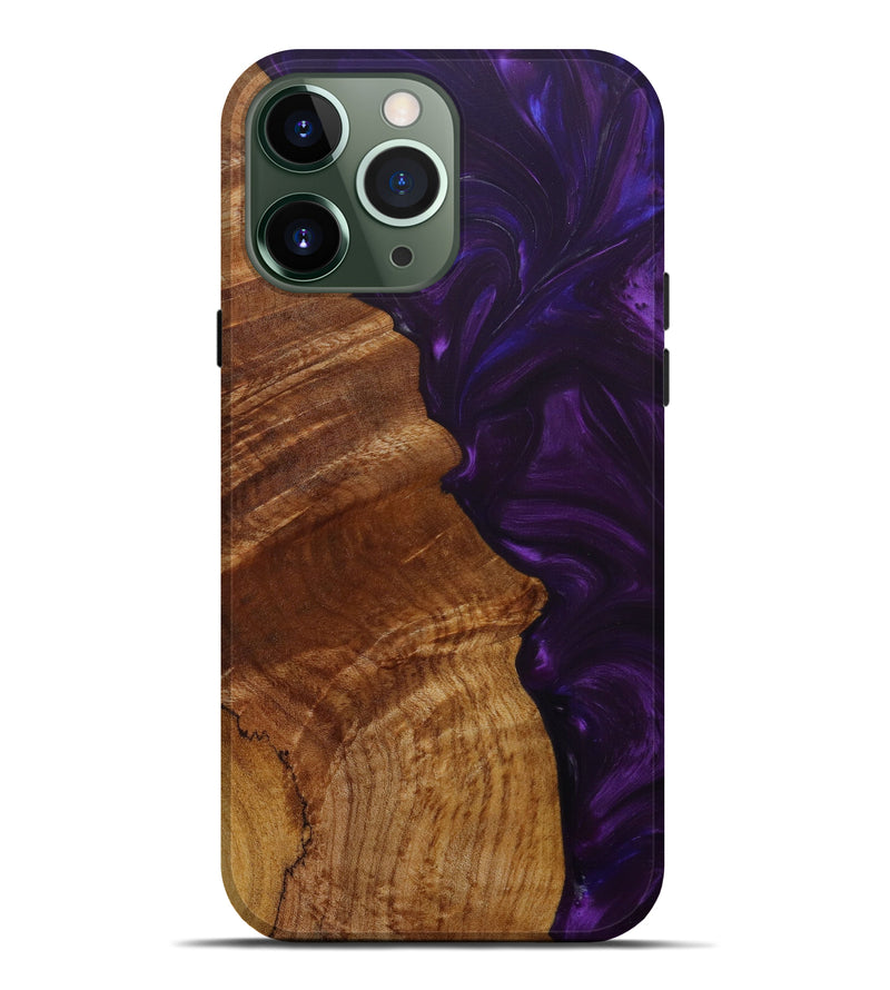 iPhone 13 Pro Max Wood+Resin Live Edge Phone Case - Tawana (Purple, 620155)