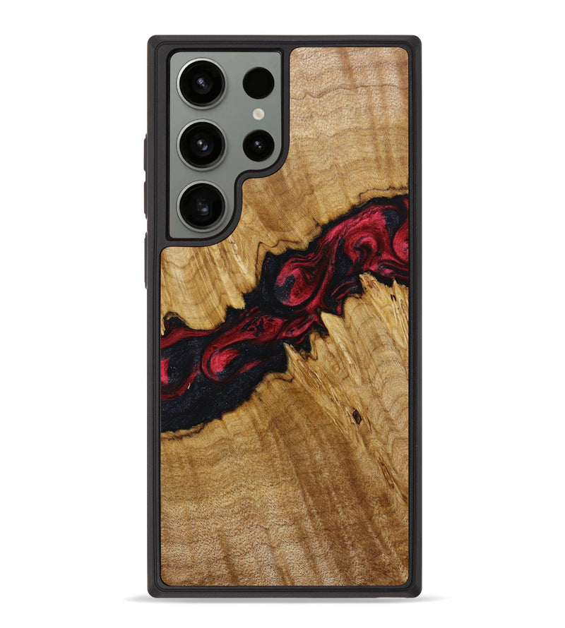 Galaxy S23 Ultra Wood+Resin Phone Case - Titus (Red, 643943)