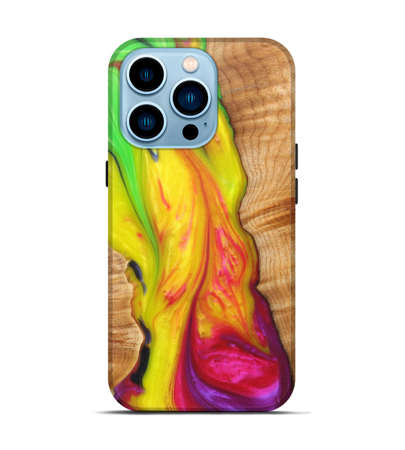 iPhone 14 Pro Wood+Resin Live Edge Phone Case - Abigael (Purple, 608607)