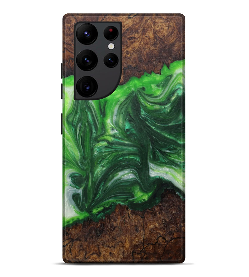 Galaxy S22 Ultra Wood+Resin Live Edge Phone Case - Malaysia (Dark Green, 591404)