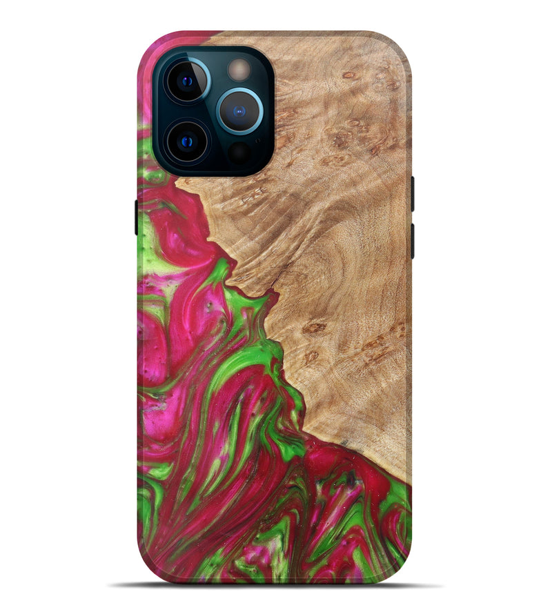 iPhone 12 Pro Max Wood+Resin Live Edge Phone Case - Beau (Red, 625382)