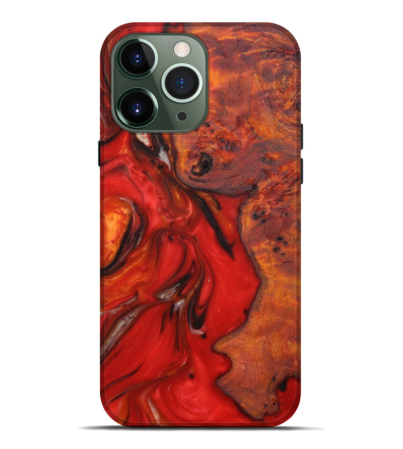iPhone 13 Pro Max Wood+Resin Live Edge Phone Case - Abraham (Red, 631082)
