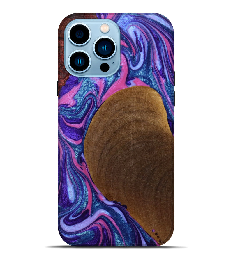 iPhone 14 Pro Max Wood+Resin Live Edge Phone Case - Matthew (Purple, 645080)