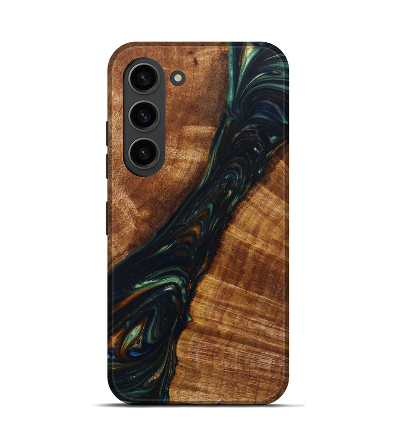 Galaxy S23 Wood+Resin Live Edge Phone Case - Deandre (Green, 641967)