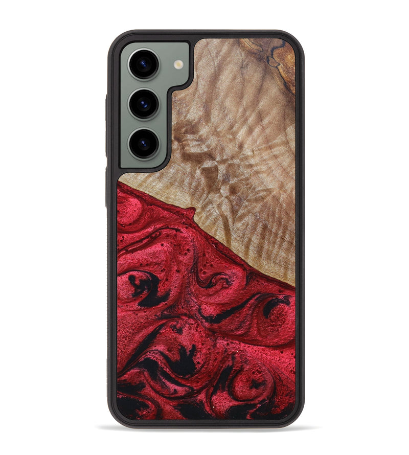 Galaxy S23 Plus Wood+Resin Phone Case - Cynthia (Red, 631989)