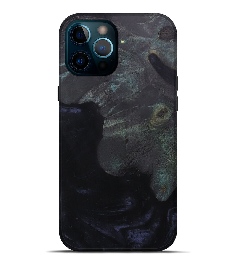 iPhone 12 Pro Max Wood+Resin Live Edge Phone Case - Ainsley (Black & White, 626974)
