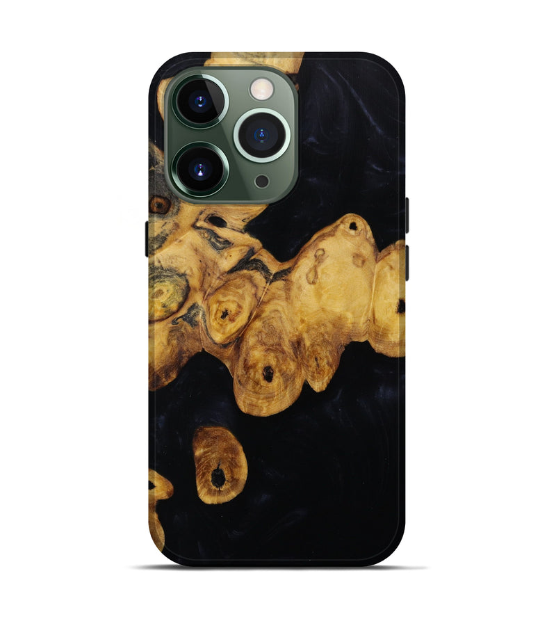 iPhone 13 Pro Wood+Resin Live Edge Phone Case - Enrique (Black & White, 645640)