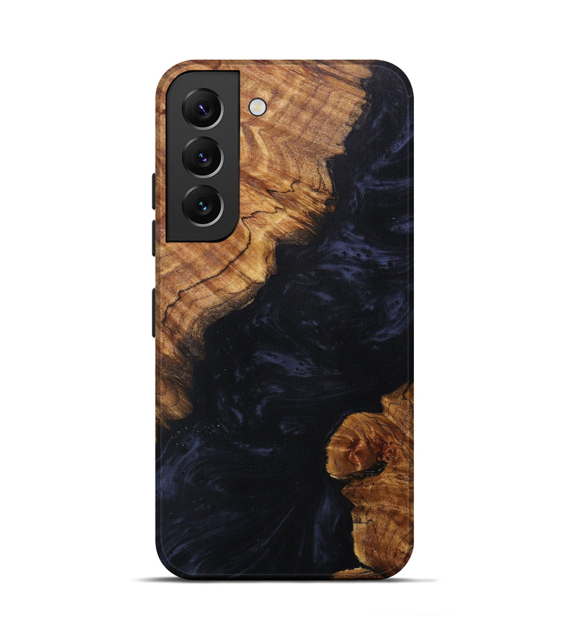 Galaxy S22 Wood+Resin Live Edge Phone Case - Tori (Pure Black, 605509)