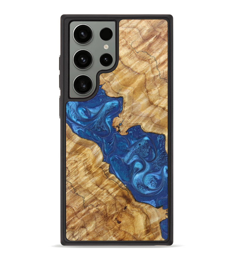 Galaxy S23 Ultra Wood+Resin Phone Case - Carlo (Blue, 626178)