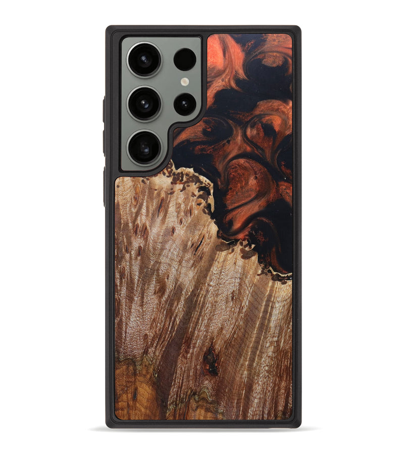 Galaxy S23 Ultra Wood+Resin Phone Case - Marcela (Red, 626155)