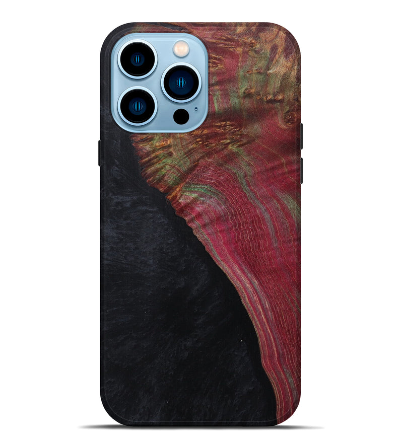 iPhone 14 Pro Max Wood+Resin Live Edge Phone Case - Verlyn (Pure Black, 591443)