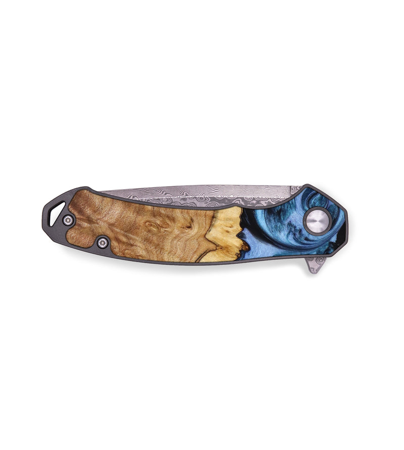 EDC Wood+Resin Pocket Knife - Gina (Blue, 641880)