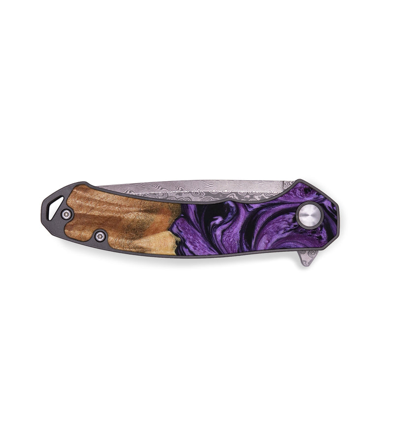 EDC Wood+Resin Pocket Knife - Madelyn (Purple, 643109)