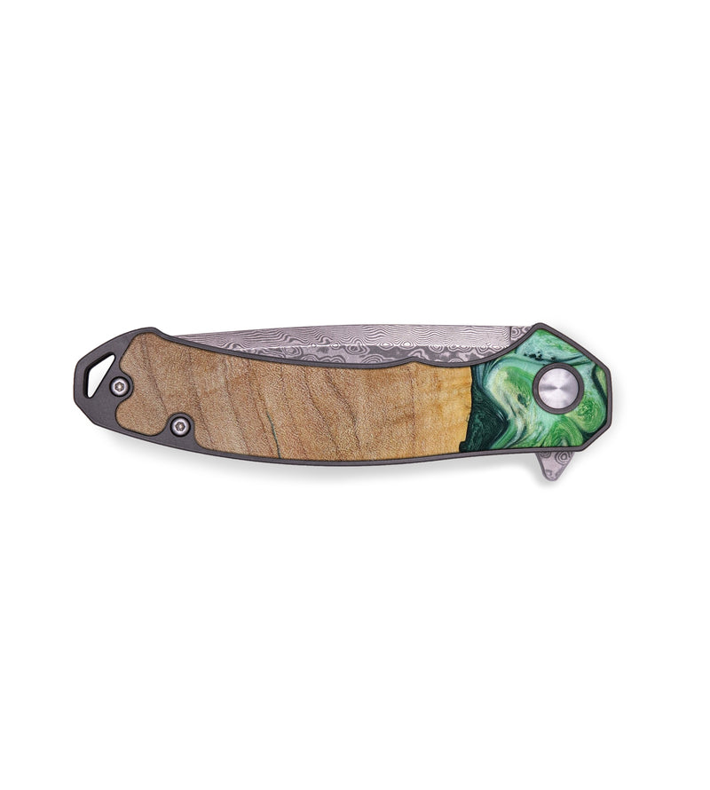 EDC Wood+Resin Pocket Knife - Braden (Green, 644118)