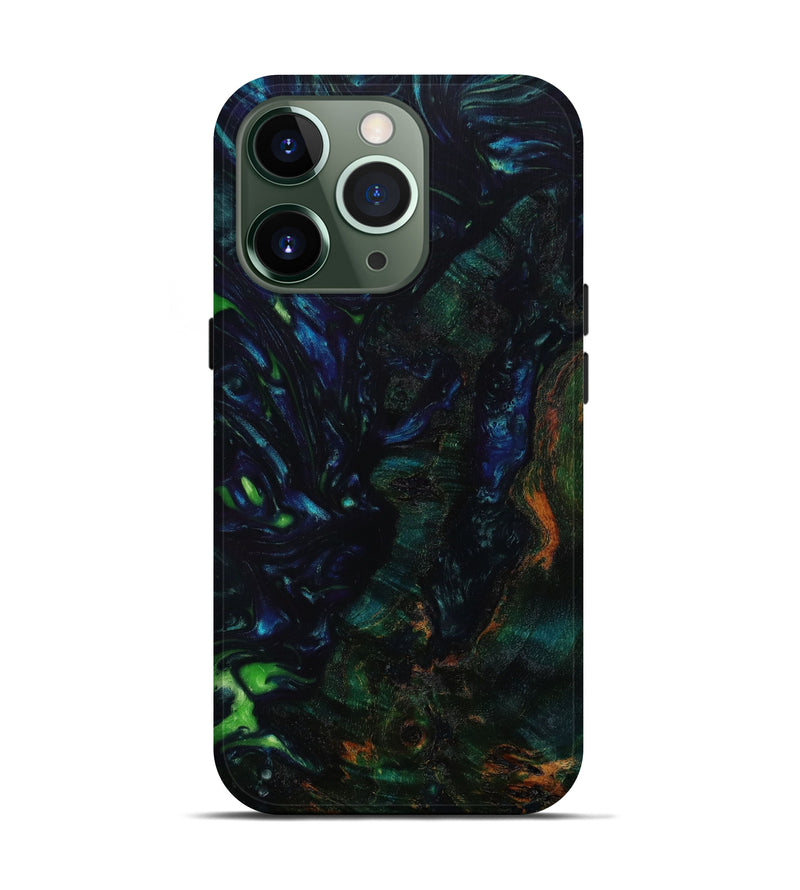 iPhone 13 Pro Wood+Resin Live Edge Phone Case - Amy (Blue, 644002)