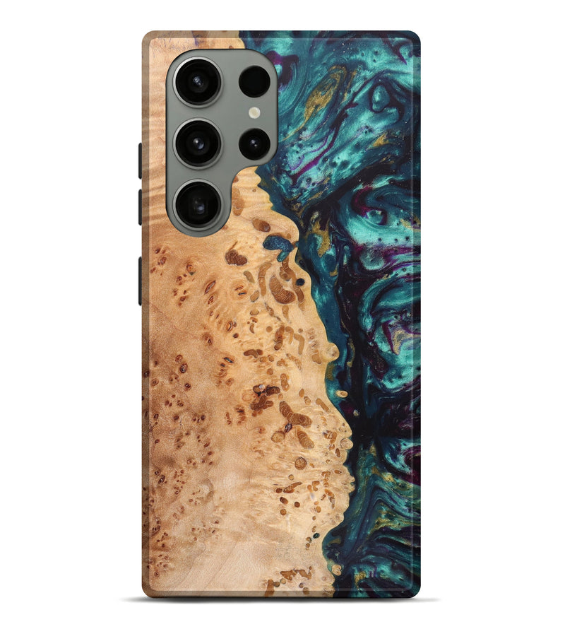 Galaxy S23 Ultra Wood+Resin Live Edge Phone Case - Kashton (Green, 623562)