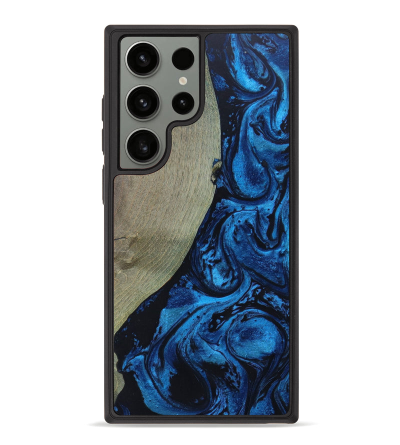 Galaxy S23 Ultra Wood+Resin Phone Case - Carlotta (Blue, 622142)
