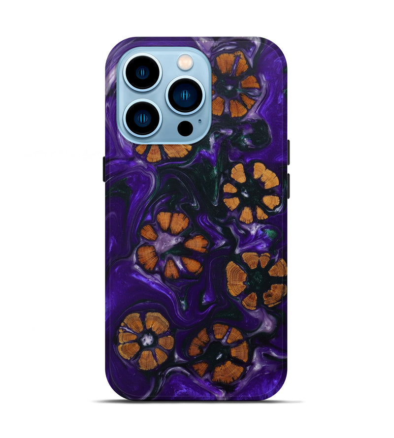 iPhone 14 Pro Wood+Resin Live Edge Phone Case - Byron (Purple, 610292)