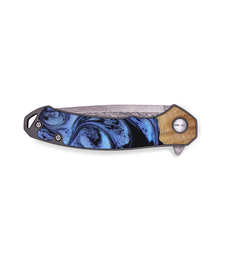 EDC Wood+Resin Pocket Knife - Lisa (Blue, 644181)