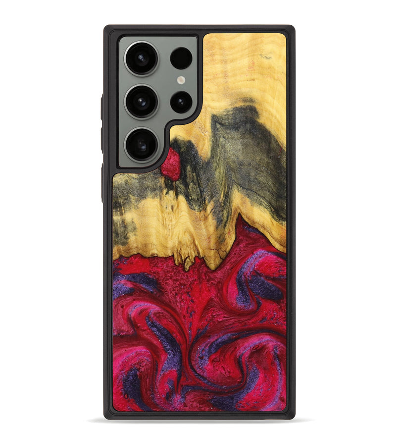 Galaxy S23 Ultra Wood+Resin Phone Case - Wilfred (Red, 638938)