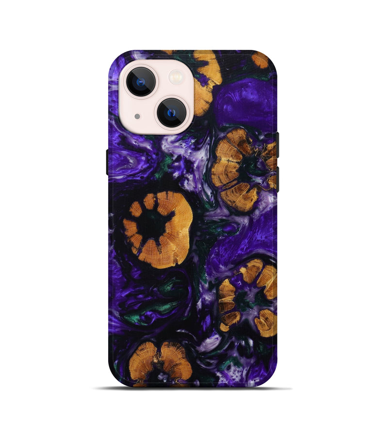 iPhone 13 mini Wood+Resin Live Edge Phone Case - Doug (Purple, 614952)