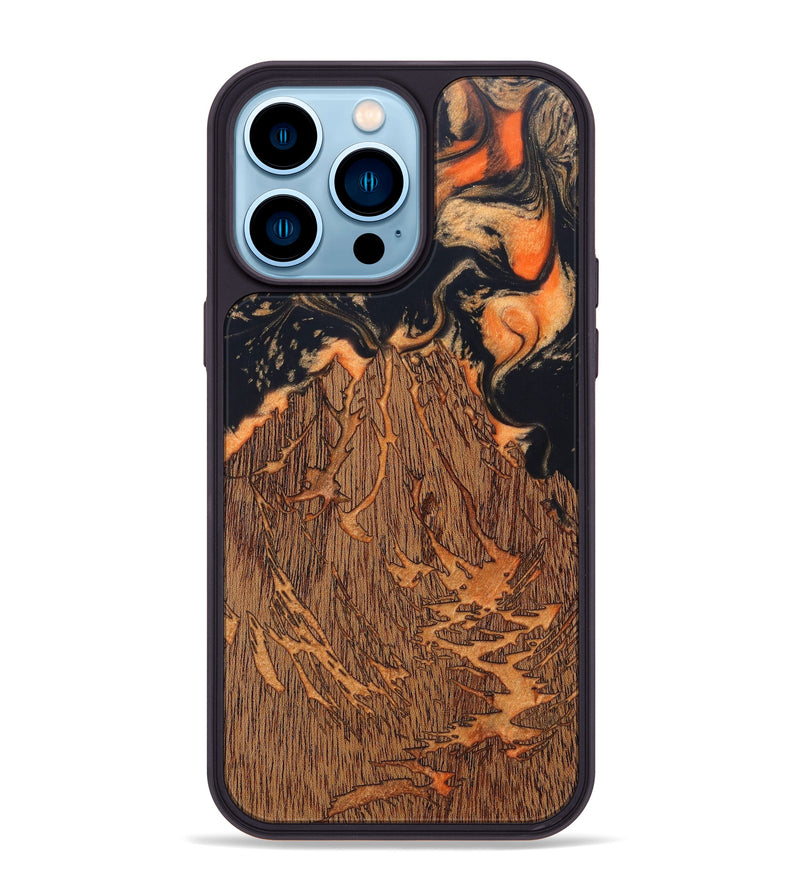 iPhone 14 Pro Max Wood+Resin Phone Case - Callahan (Lava, 627181)