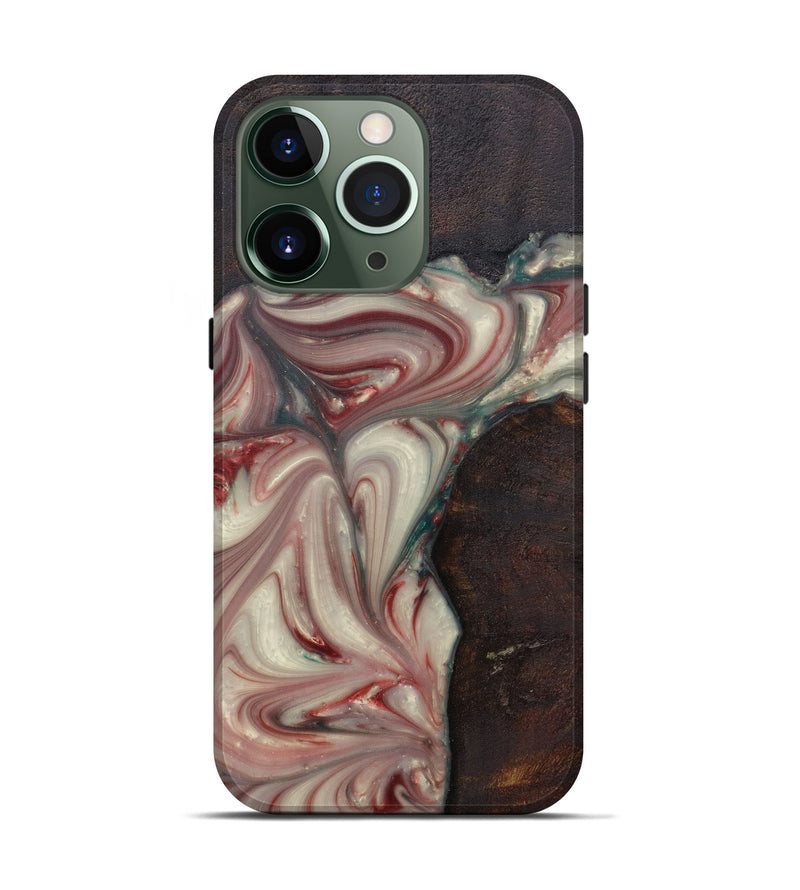 iPhone 13 Pro Wood+Resin Live Edge Phone Case - Adri (Dark Red, 593783)