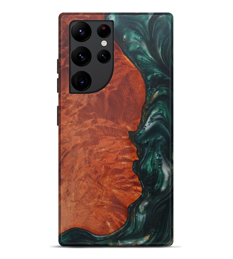 Galaxy S22 Ultra Wood+Resin Live Edge Phone Case - Hayley (Dark Green, 586313)