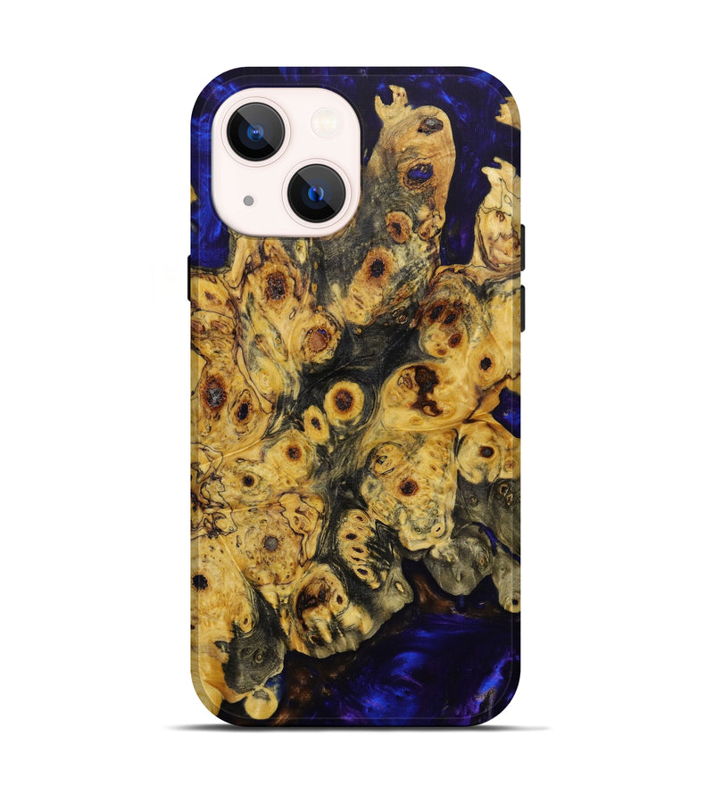 iPhone 13 Wood+Resin Live Edge Phone Case - Trinity (Blue, 642271)