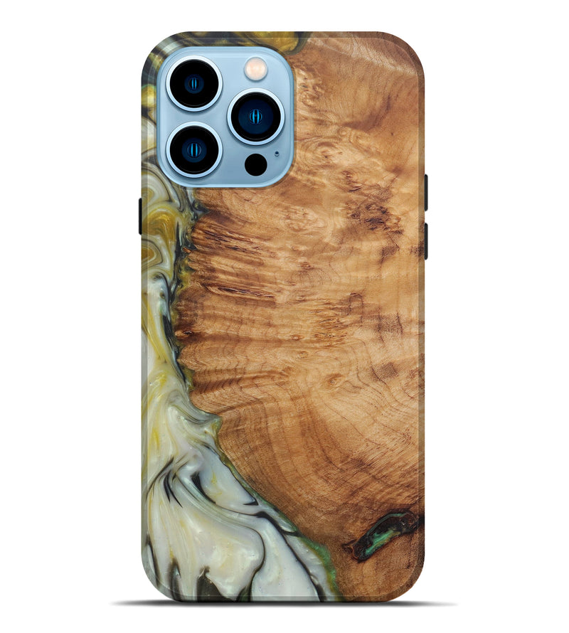 iPhone 14 Pro Max Wood+Resin Live Edge Phone Case - Gill (Black & White, 594187)