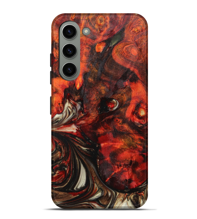 Galaxy S23 Plus Wood+Resin Live Edge Phone Case - Jelene (Red, 633170)