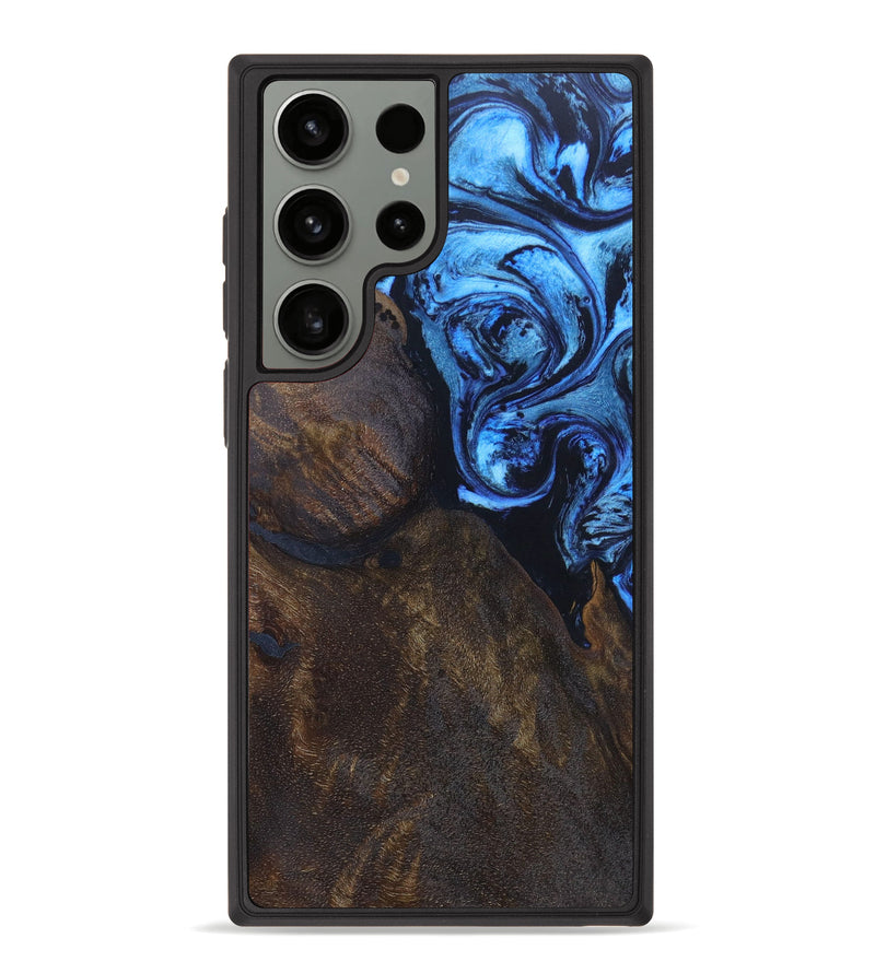 Galaxy S23 Ultra Wood+Resin Phone Case - Tanika (Blue, 623666)