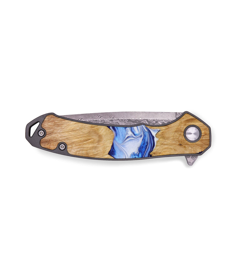 EDC Wood+Resin Pocket Knife - Finnegan (Blue, 641484)