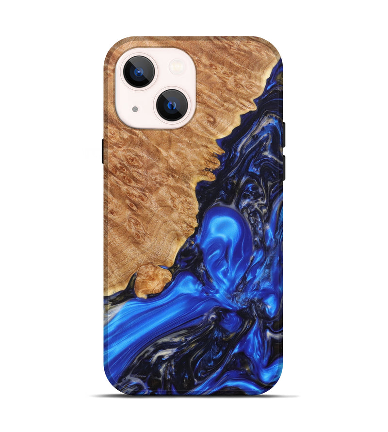 iPhone 14 Wood+Resin Live Edge Phone Case - Arturo (Blue, 628680)