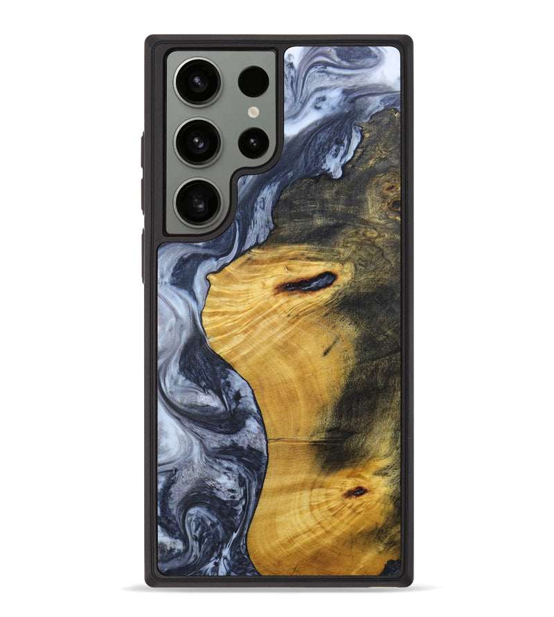 Galaxy S23 Ultra Wood+Resin Phone Case - Will (Black & White, 630985)