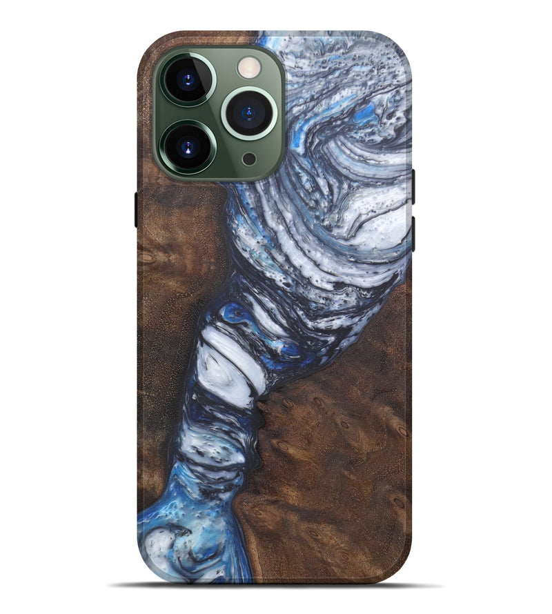 iPhone 13 Pro Max Wood+Resin Live Edge Phone Case - Rhodie (Black & White, 594878)