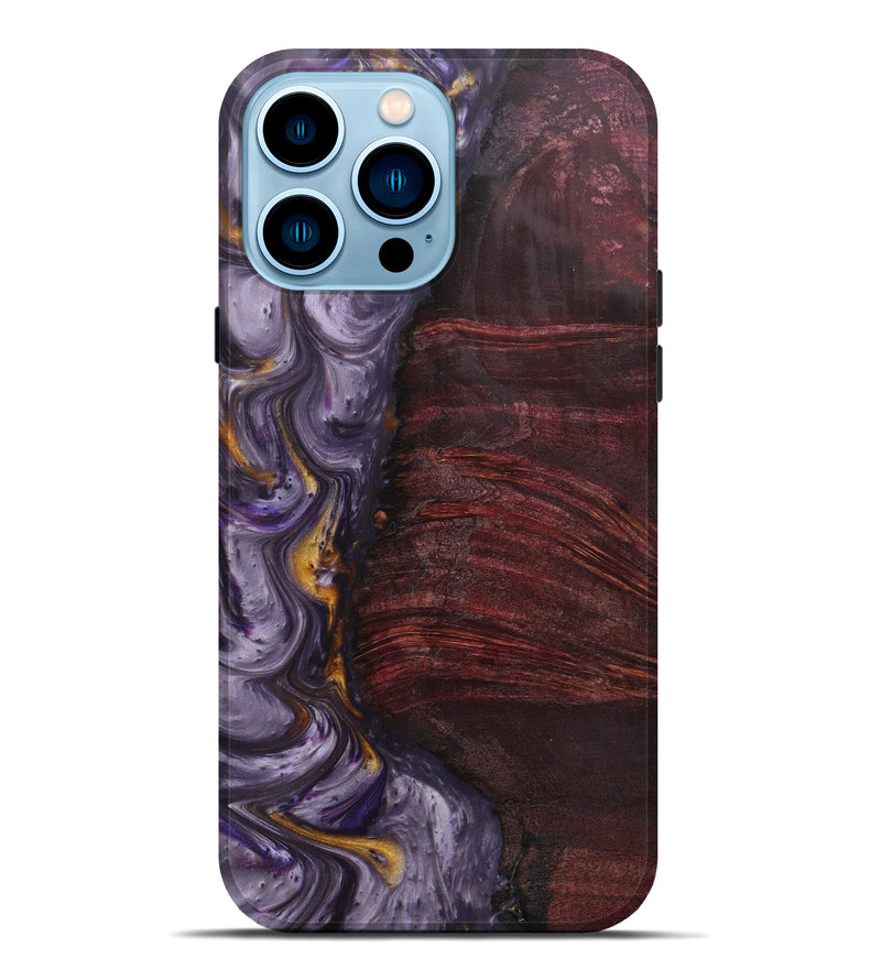 iPhone 14 Pro Max Wood+Resin Live Edge Phone Case - Reinhold (Purple, 597049)