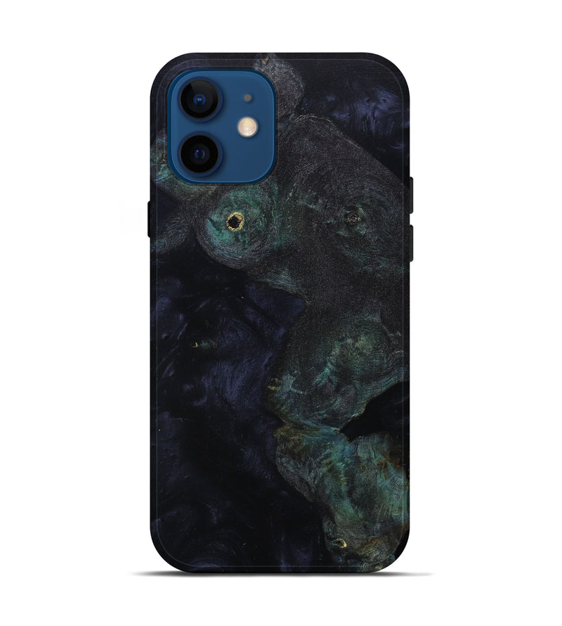 iPhone 12 Wood+Resin Live Edge Phone Case - Retha (Black & White, 627702)
