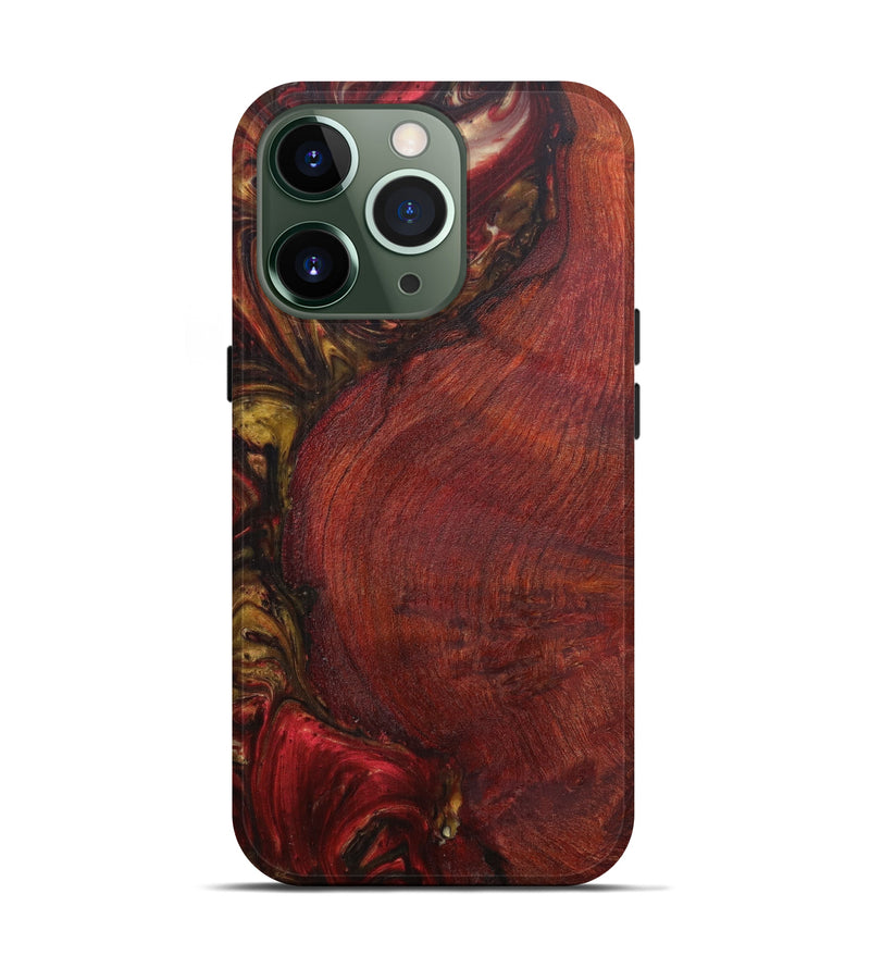 iPhone 13 Pro Wood+Resin Live Edge Phone Case - Zarrin (Dark Red, 593770)