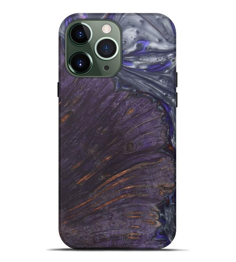 iPhone 13 Pro Max Wood+Resin Live Edge Phone Case - Sharla (Purple, 590659)